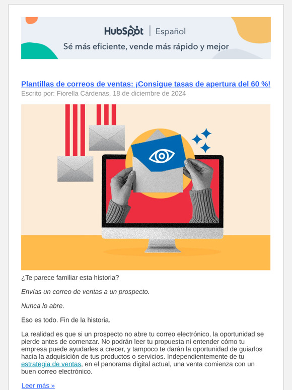 Plantillas de correos de ventas: ¡Consigue tasas de apertura del 60 %!