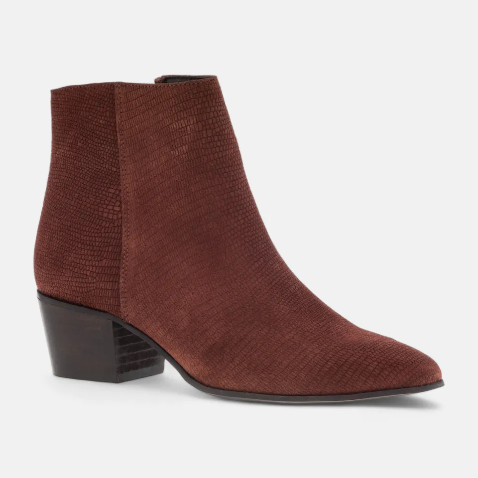 Bottines Femme en cuir corail