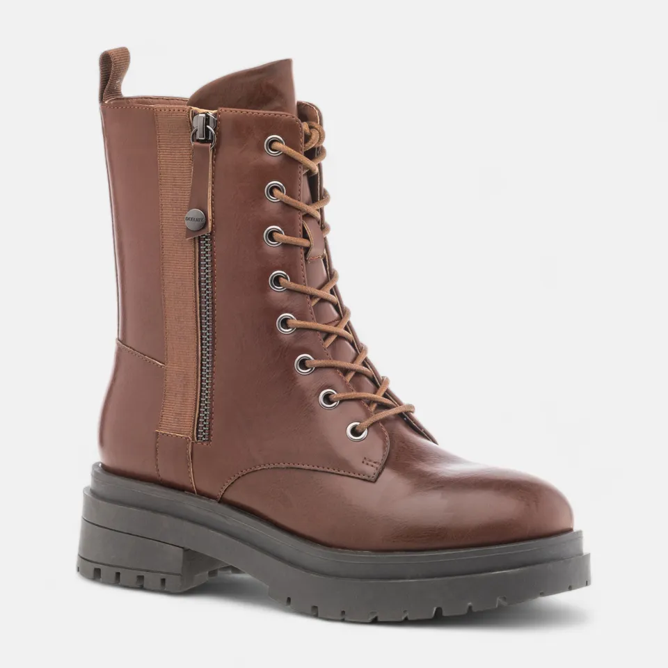 Bottines à lacets Femme cognac