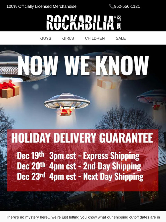 Holiday Shipping Cutoff Dates! 🛸🎁🛸