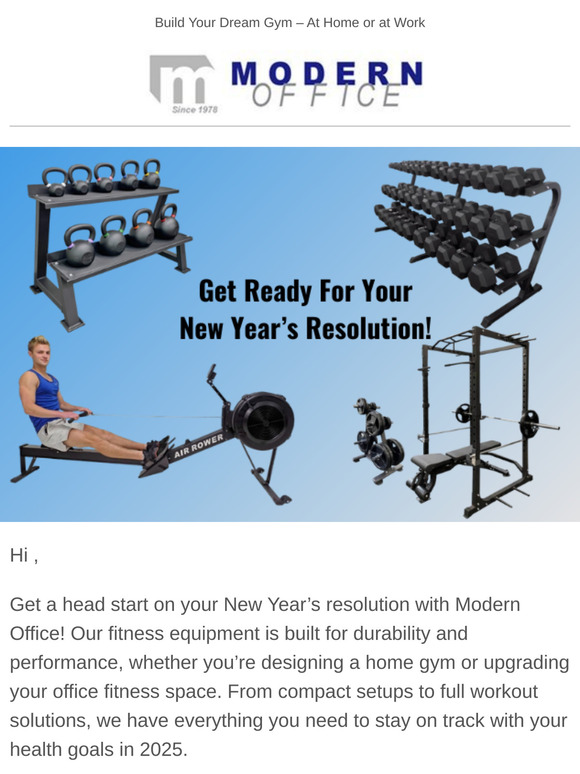 Get Ready for Your New Year’s Resolution with Modern Office Fitness Equipment!