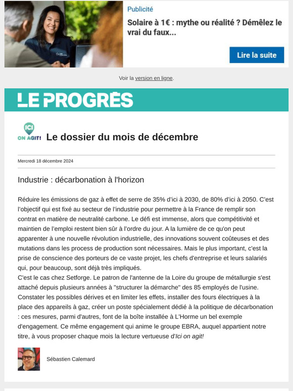 Ici on agit I La décarbonation, immense défi de l'industrie