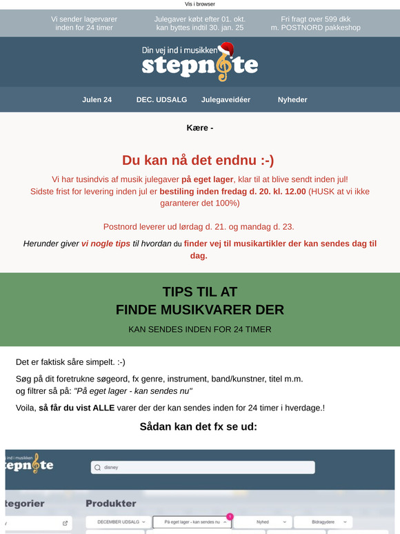 Du kan nå det endnu - få musikjulegaverne inden jul