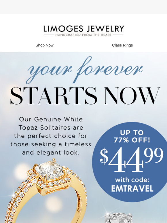 Genuine White Topaz Solitaires Now On Sale