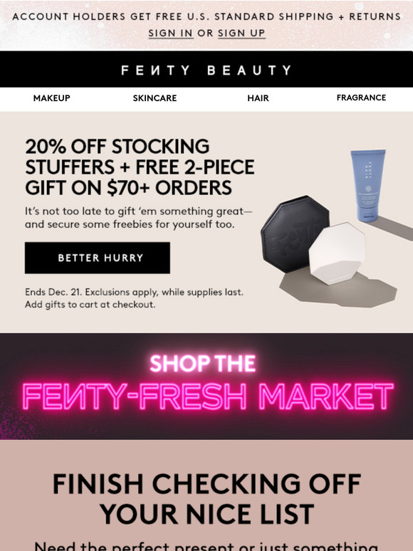 Fenty Beauty Email Newsletters Shop Sales Discounts and Coupon Codes