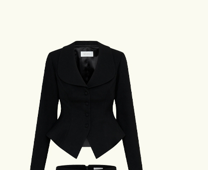 Gracia Suiting Long Sleeve Blazer - Black