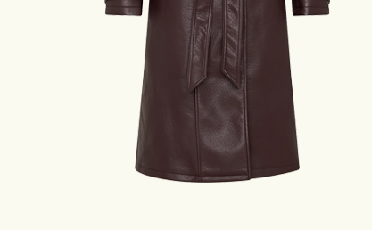 Tarah Faux Leather Trench Coat - Cacao Brown