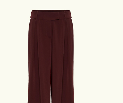 Jacqueline Pleated Wide Leg Pants - Mahogany