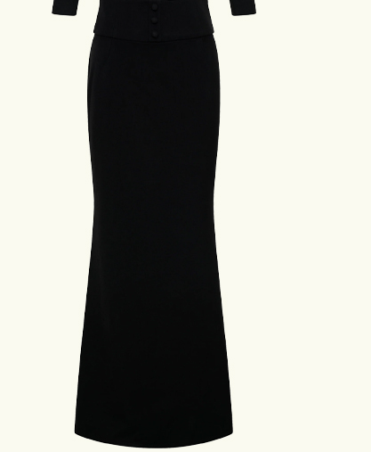 Grace Suiting Maxi Skirt - Black