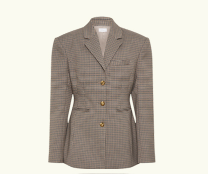 Mila Shaped Blazer - Tan Check