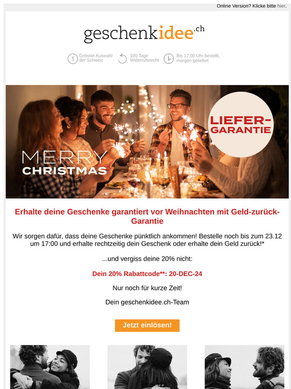 Garantierte Lieferung vor Weihnachten