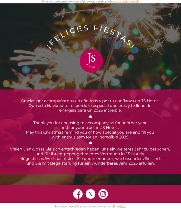 Desde JS Hoteles te deseamos, Feliz Navidad.