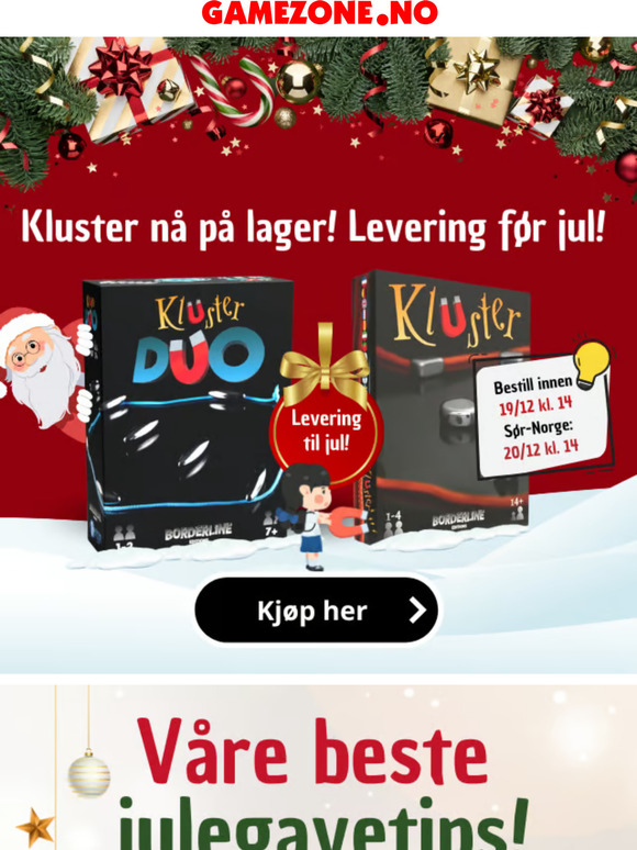 Kluster på lager 🎅🧲 - Få levert til jul!