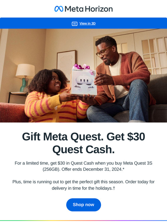 Get $30 Quest Cash when you buy Meta Quest 3S 🎁