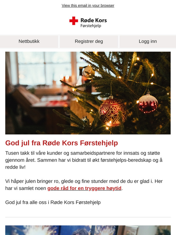 God jul fra Røde Kors Førstehjelp ❤️🌲