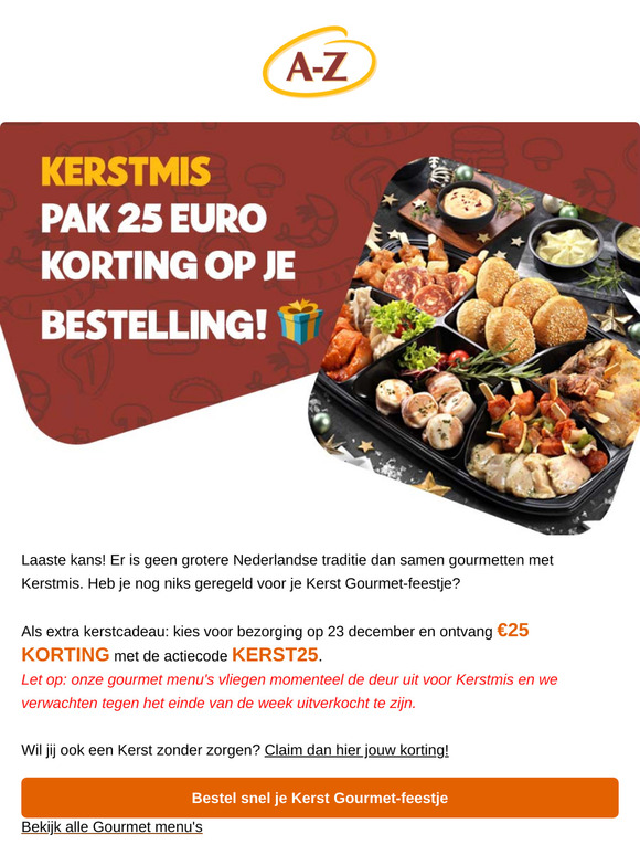 Heb je nog steeds niks geregeld voor je Kerst Gourmet-feestje? 🚨
