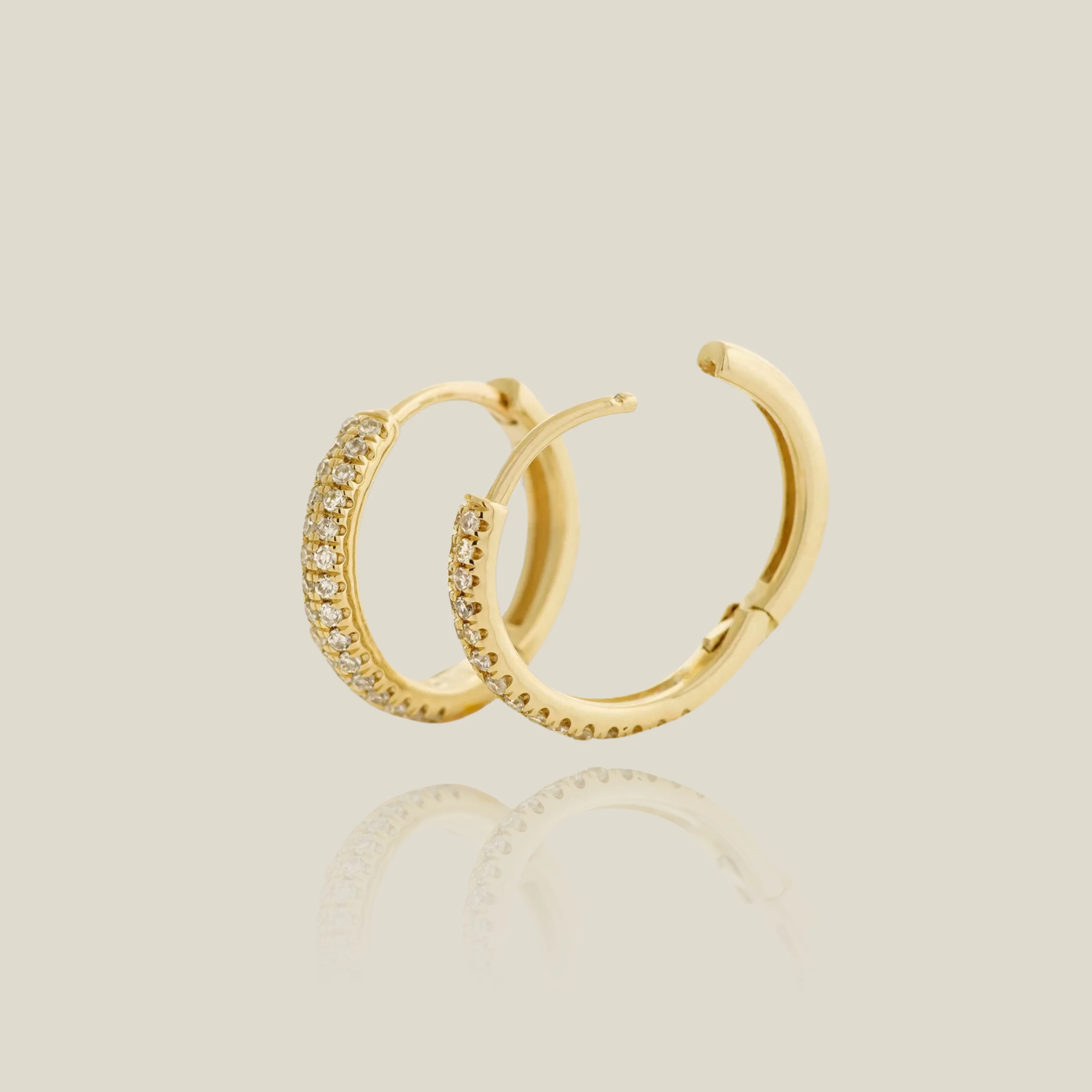 Eternity Diamond Double Row Hoop Earrings