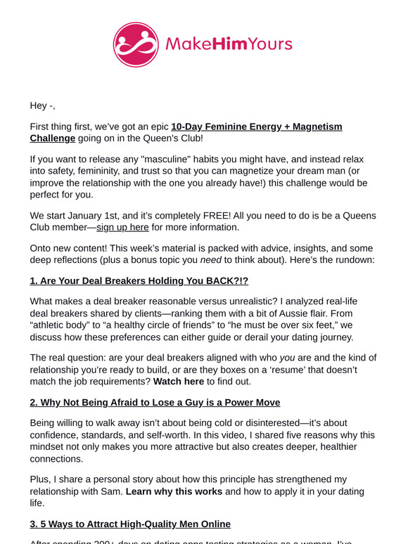 Be Willing To Walk, 10-Day Feminine Energy Challenge + More!