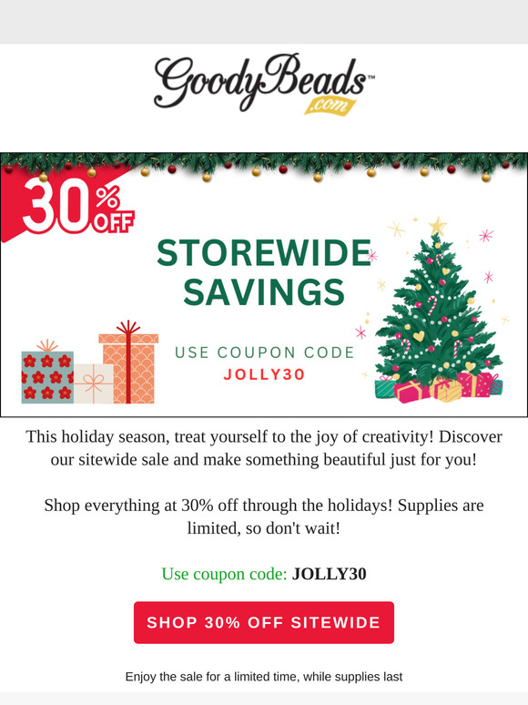 30% Storewide Holiday Savings!