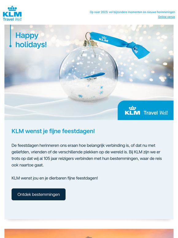 KLM wenst je fijne feestdagen! 🎄