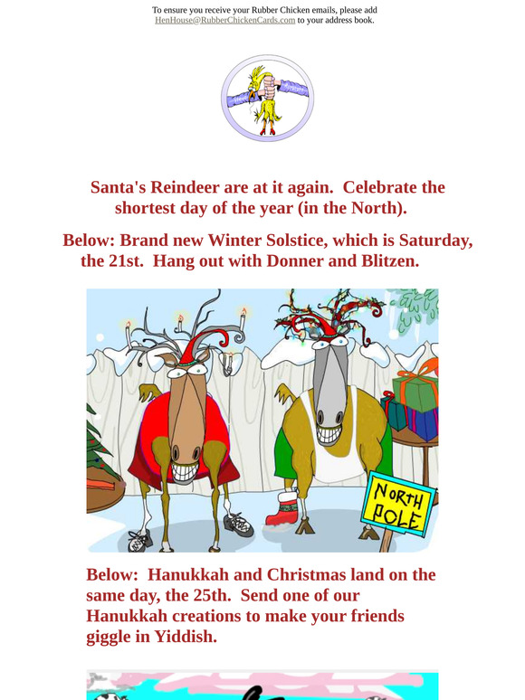 Winter Solstice is Saturday - celebrate with Donner and Blitzen