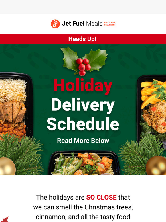 Holiday Delivery Schedule 🎅