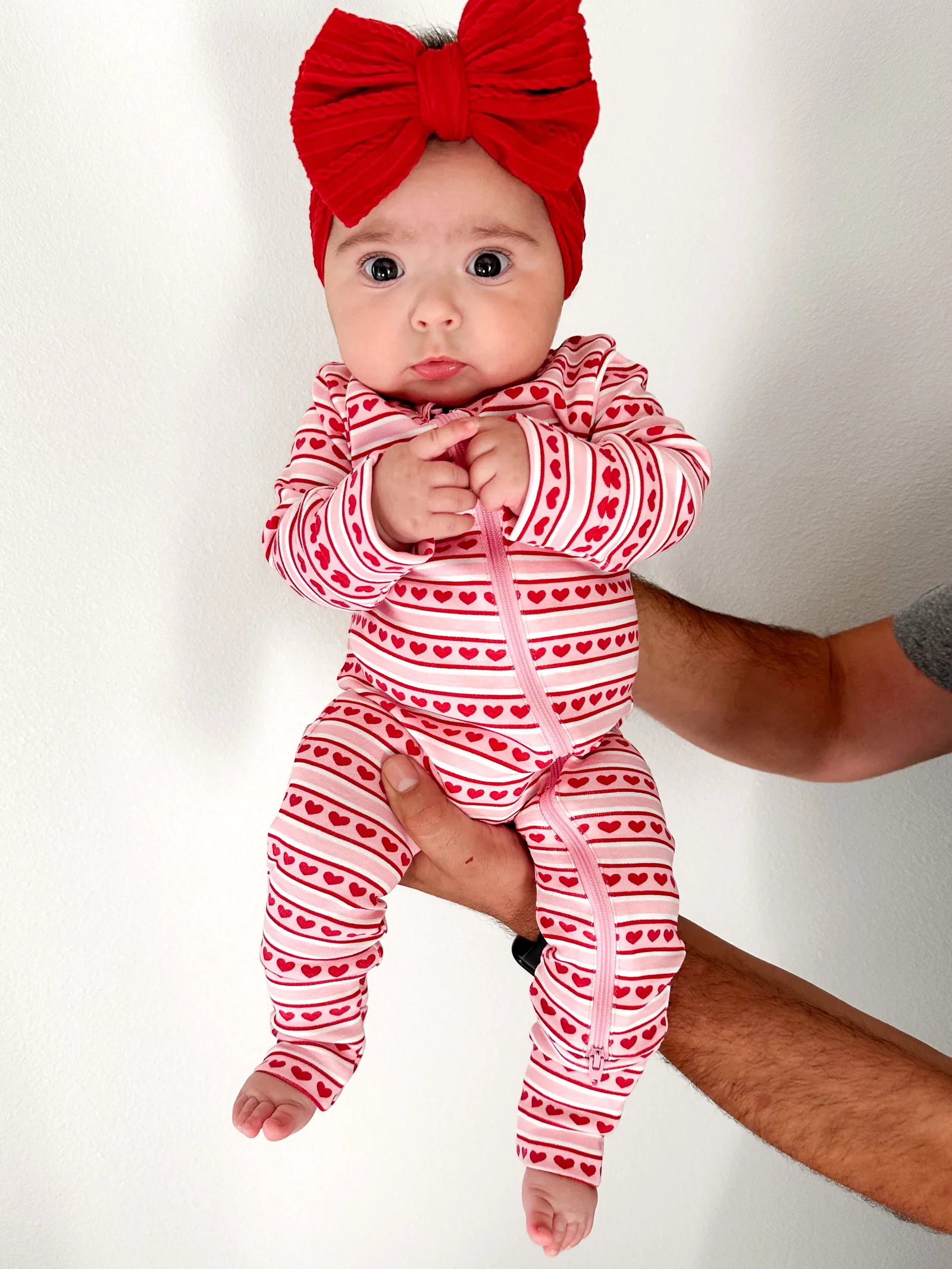 Image of Valentine Stripe / Organic 2-Way Zip Romper