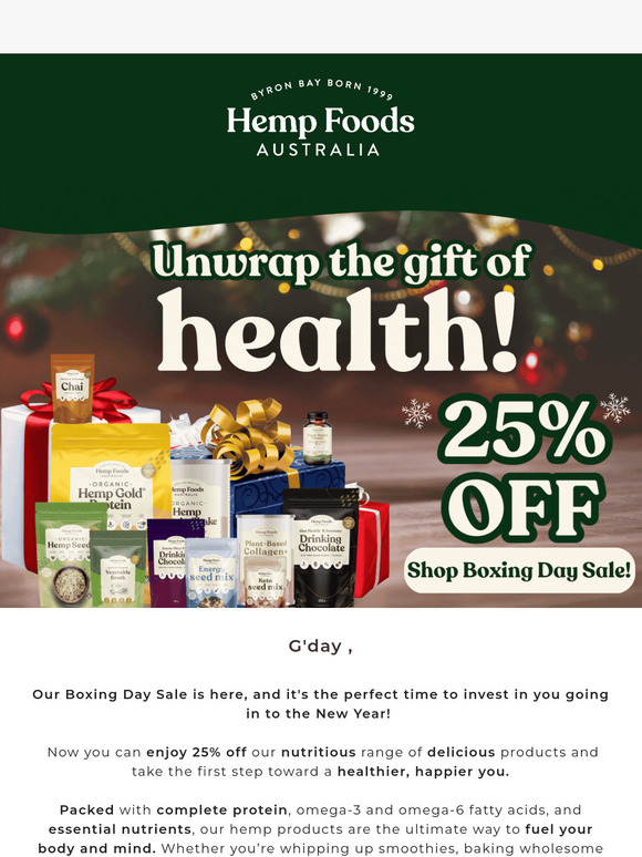 💚 Boxing Day Sale - 25% Off Sitewide!