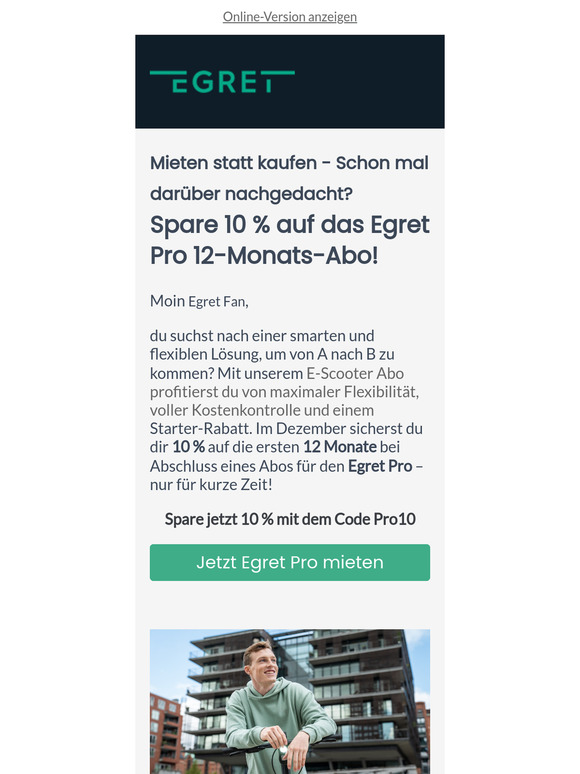 Mieten statt kaufen - Jetzt 10 % sparen