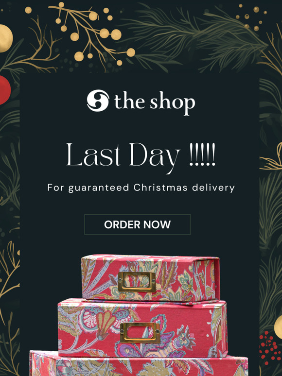 Last Day !!!!! For guaranteed Christmas delivery.