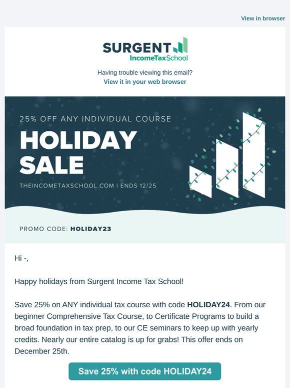 🎁Happy holidays from Surgent Income Tax School!