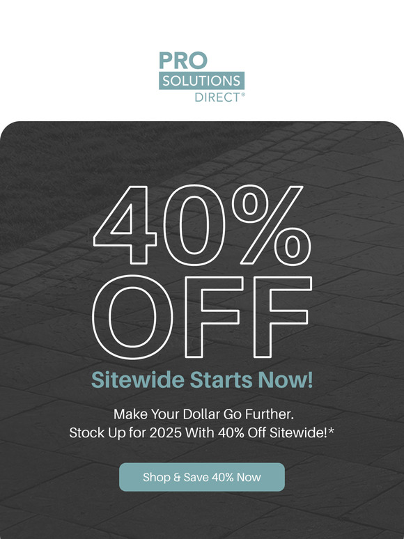 40% Off Sitewide Starts Now!