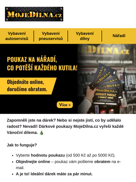Nestíháte dárky? Dárkové poukazy doručíme i za pět minut dvanáct!  ⏰