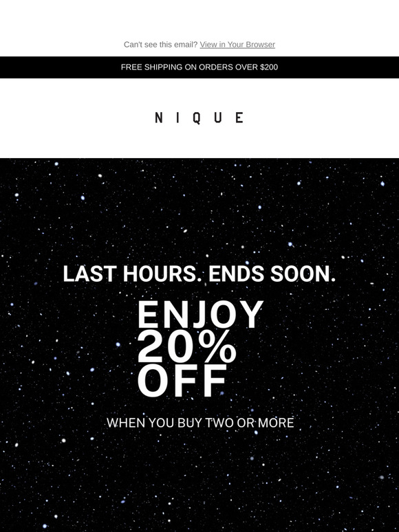 FINAL CALL | 20% Off 2 or More