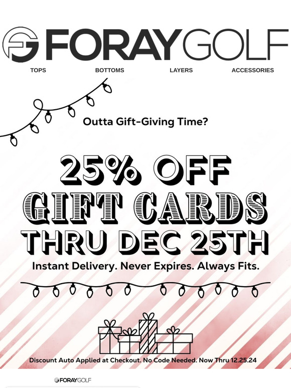 LIMITED TIME ONLY: 25% Off All Gift Cards