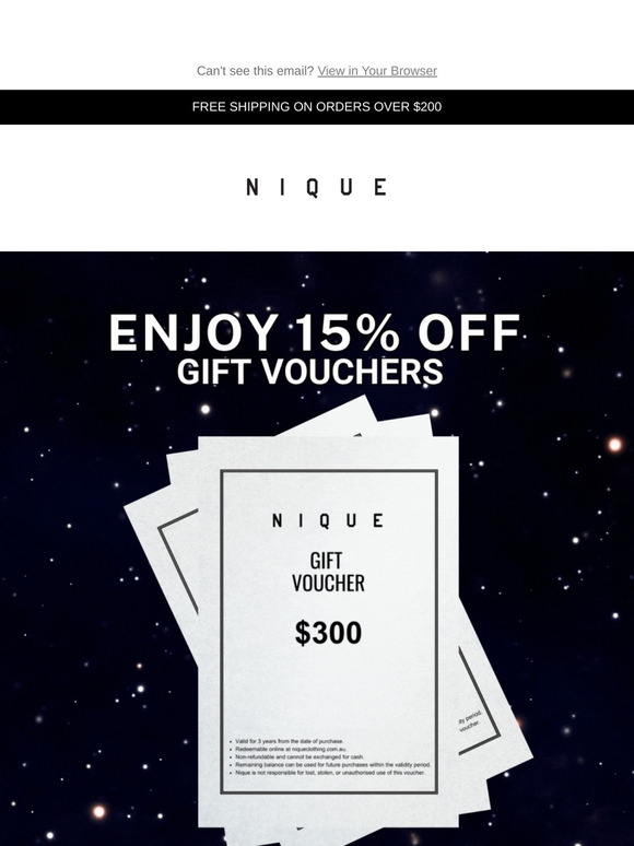 48HRS ONLY: 15% off Gift Vouchers