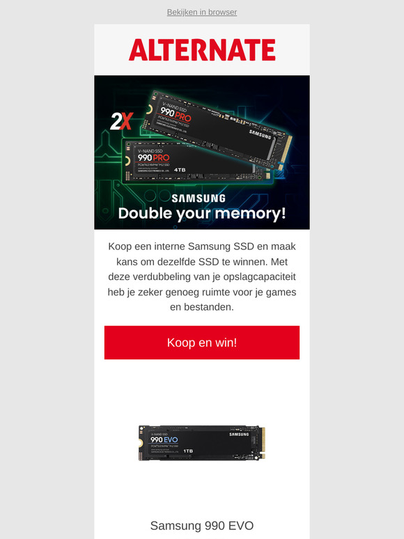 Verdubbel je geheugen dankzij Samsung!
