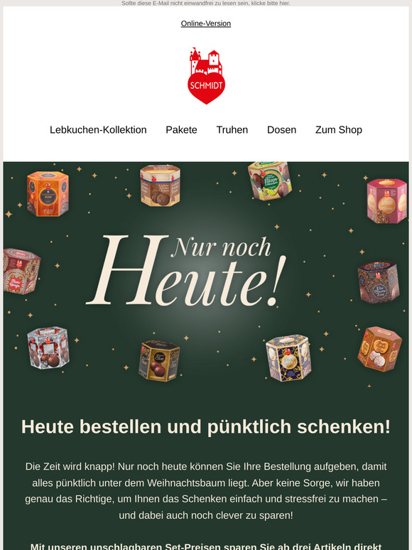 ⏳ Letzte Chance: Nur noch heute rechtzeitige Lieferung!