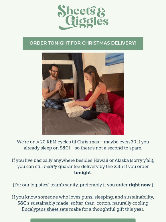 Order Tonight for Christmas Delivery! 🛌🎁
