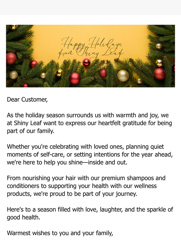 Happy Holidays From Shiny Leaf (Gift Inside)!