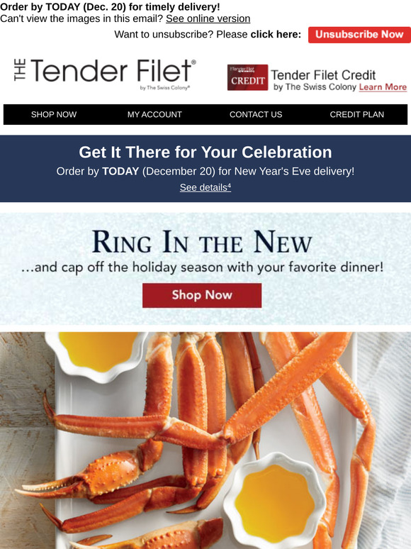 Last Chance to Order Your New Year’s Eve Dinner