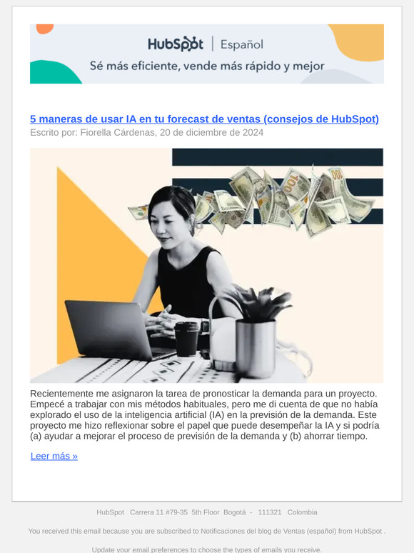 5 maneras de usar IA en tu forecast de ventas (consejos de HubSpot)