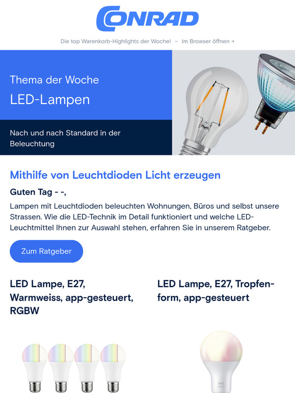 Highlight der Woche: 💡 LED Lampen in allen Formen und Farben