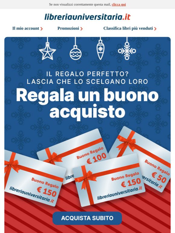 In ritardo con i regali🎁? Scegli un buono acquisto, perfetto per tutti🎅!
