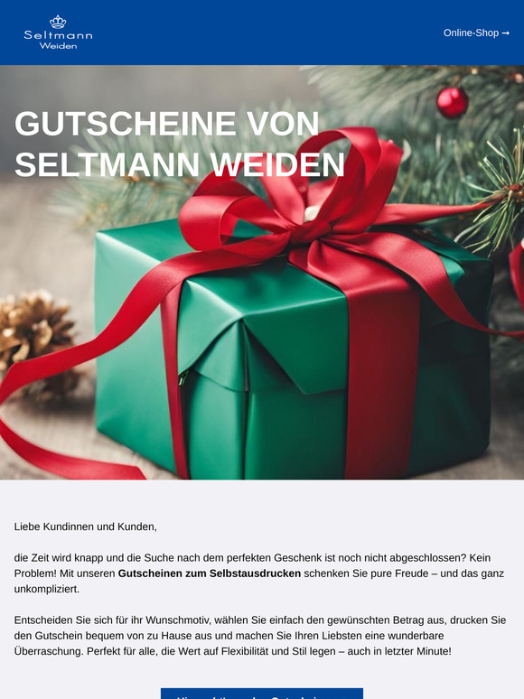 Last Minute Geschenkidee im Seltmann Weiden Onlineshop