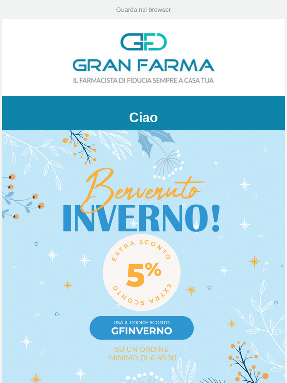 🎅​ Benvenuto Inverno: 5% di sconto su 49,90€