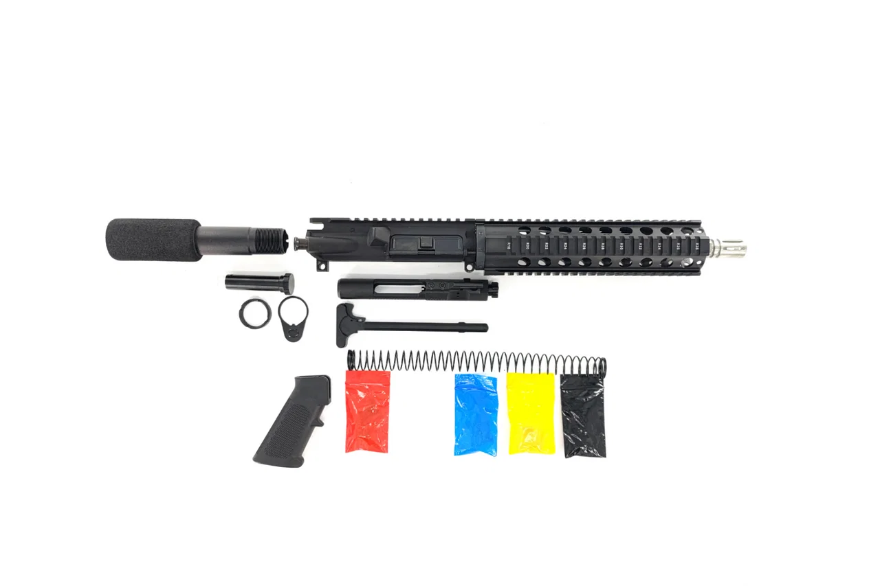 Image of AR-15 Pistol Kit, -( NO LOWER )-Black 10.5″ Stainless Barrel, 10″ Quad Rail Handguard
