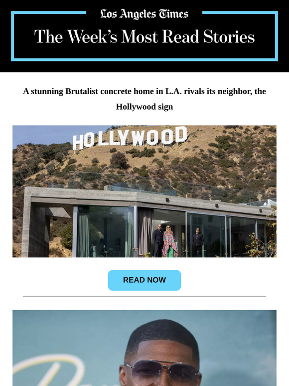 Los Angeles Times: A stunning Brutalist concrete home in L.A. rivals its neighbor, the Hollywood ...