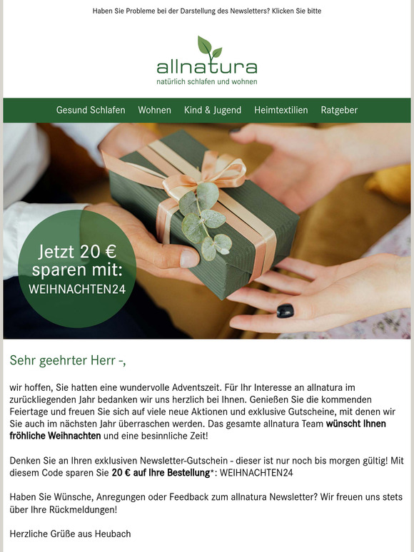 allnatura wünscht frohe Weihnachten!🎁🎄