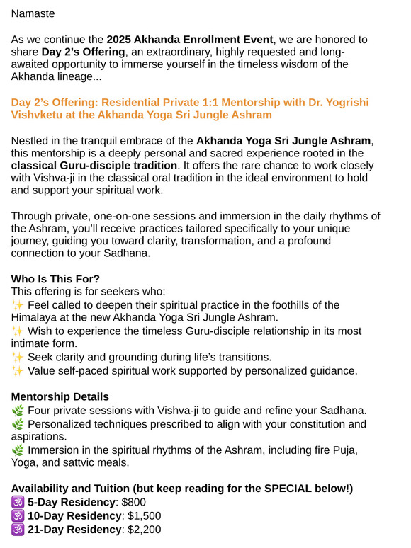 ✨ Day 2 of 11 [Residency at the Sri Jungle Ashram]